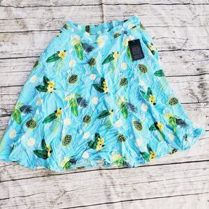 Collectif Meg Tropical Turtles Swing Skirt Size 16